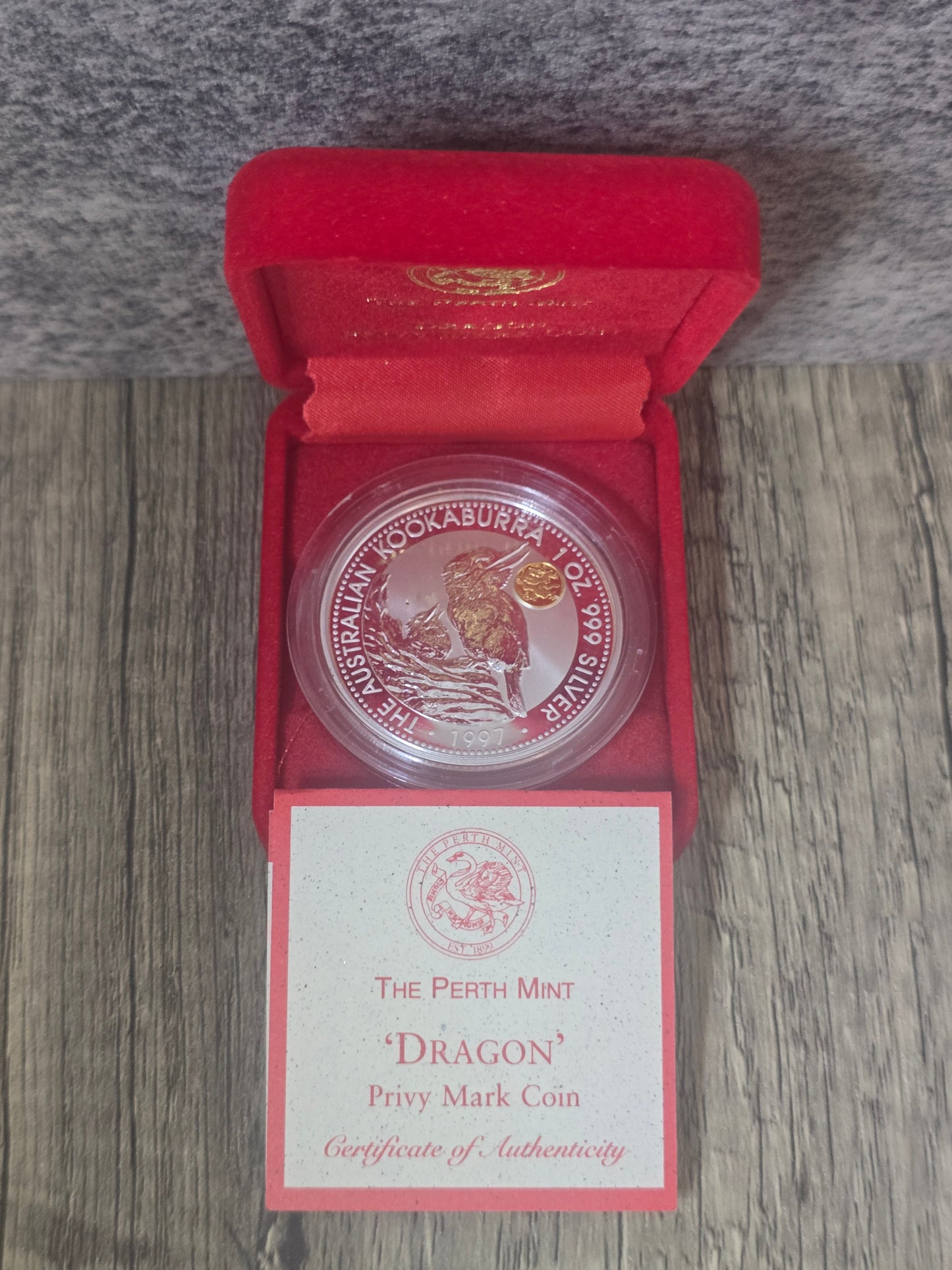 Kookaburra 1oz Dragon Gold Privy proof 1997
