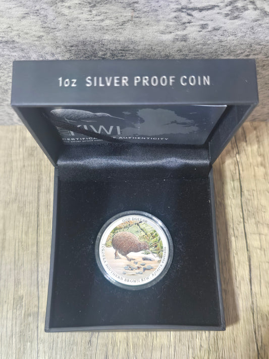 Kiwi 1oz Coloured Proof, New Zealand, 2023