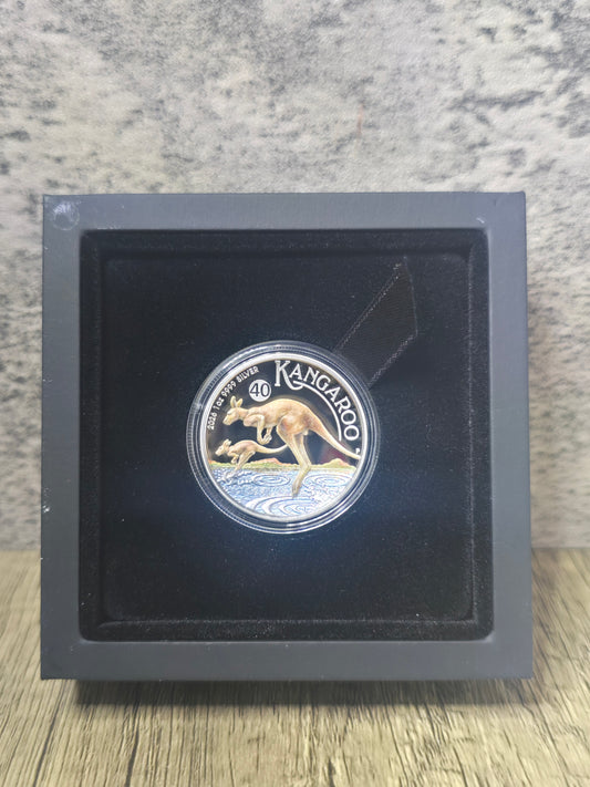 Kangaroo High Relief Coloured 1oz Proof, 2026