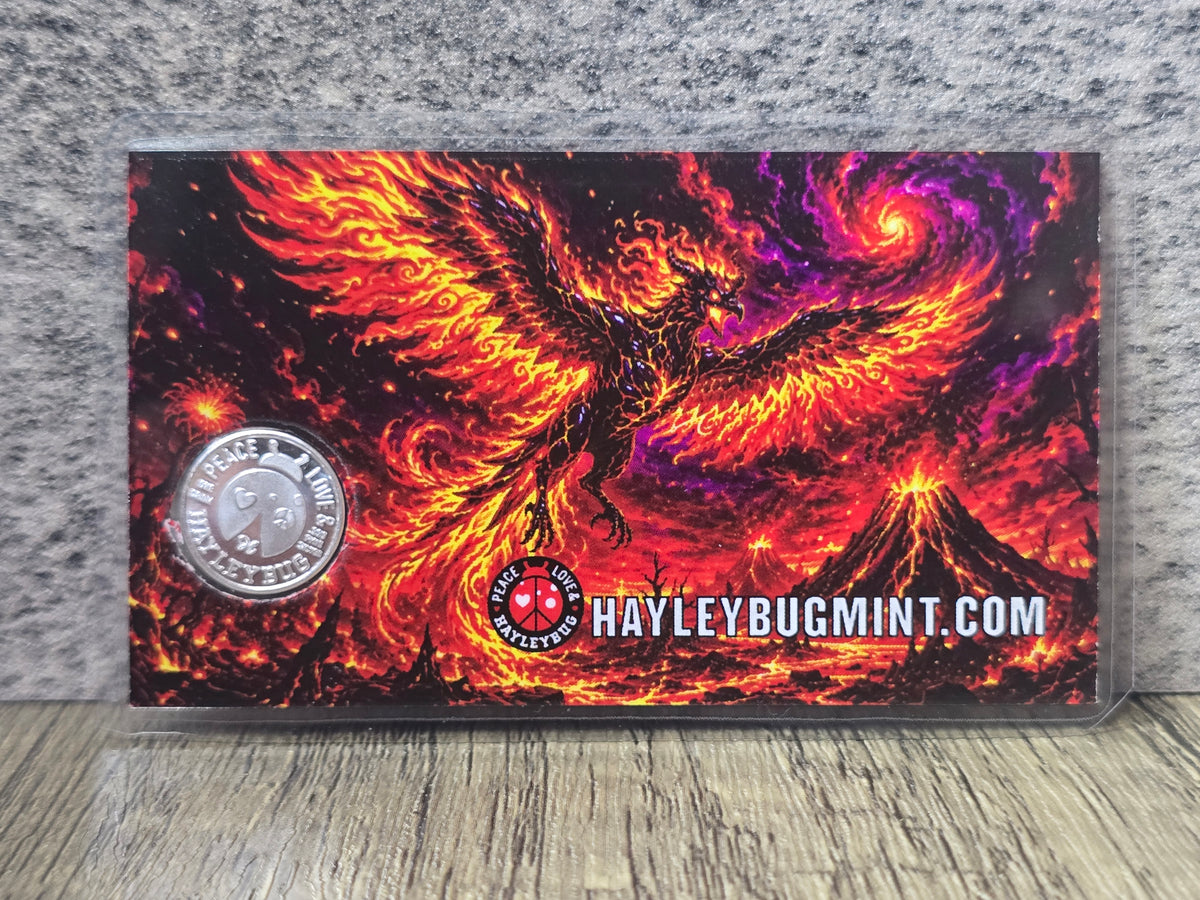 Wings of the burning world, 1g silver phoenix, HayleyBug Mint