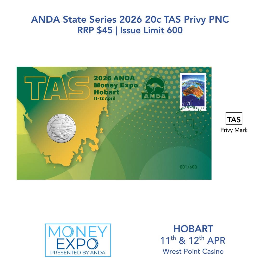 TAS Privy 20c pnc ANDA Tasmania 2026