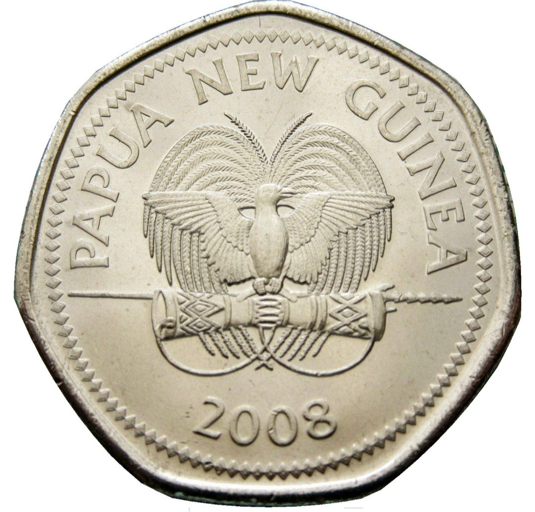 2008 Papua New Guinea 50 Toea 35th Anniversary of Banking UNC