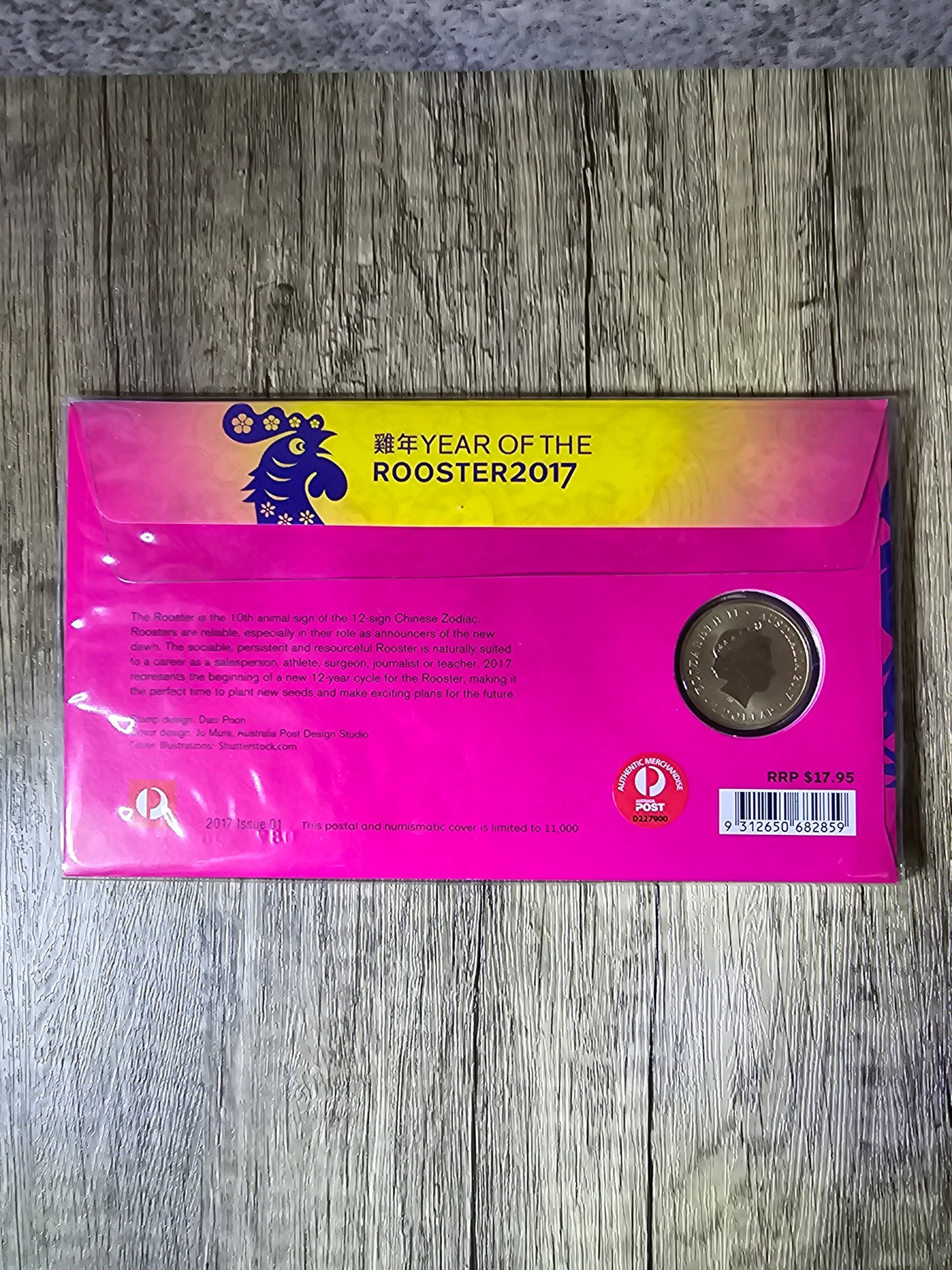 Lunar Year of the Rooster Melbourne Stamp & Coin Show Supporters Overprint PNC 87/200 2017