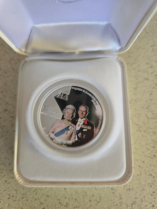 Queen Elizabeth & Duke of Edinburgh Diamond Wedding Anniversary Proof 1oz 2007
