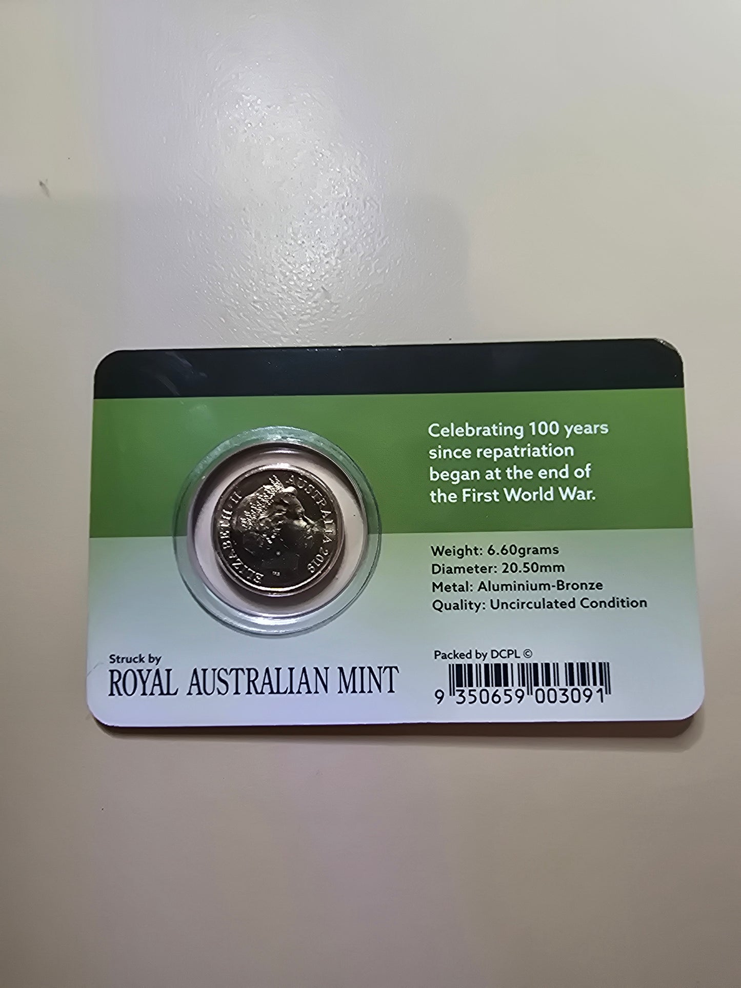 Repatriation 2019 $2 Downies Card