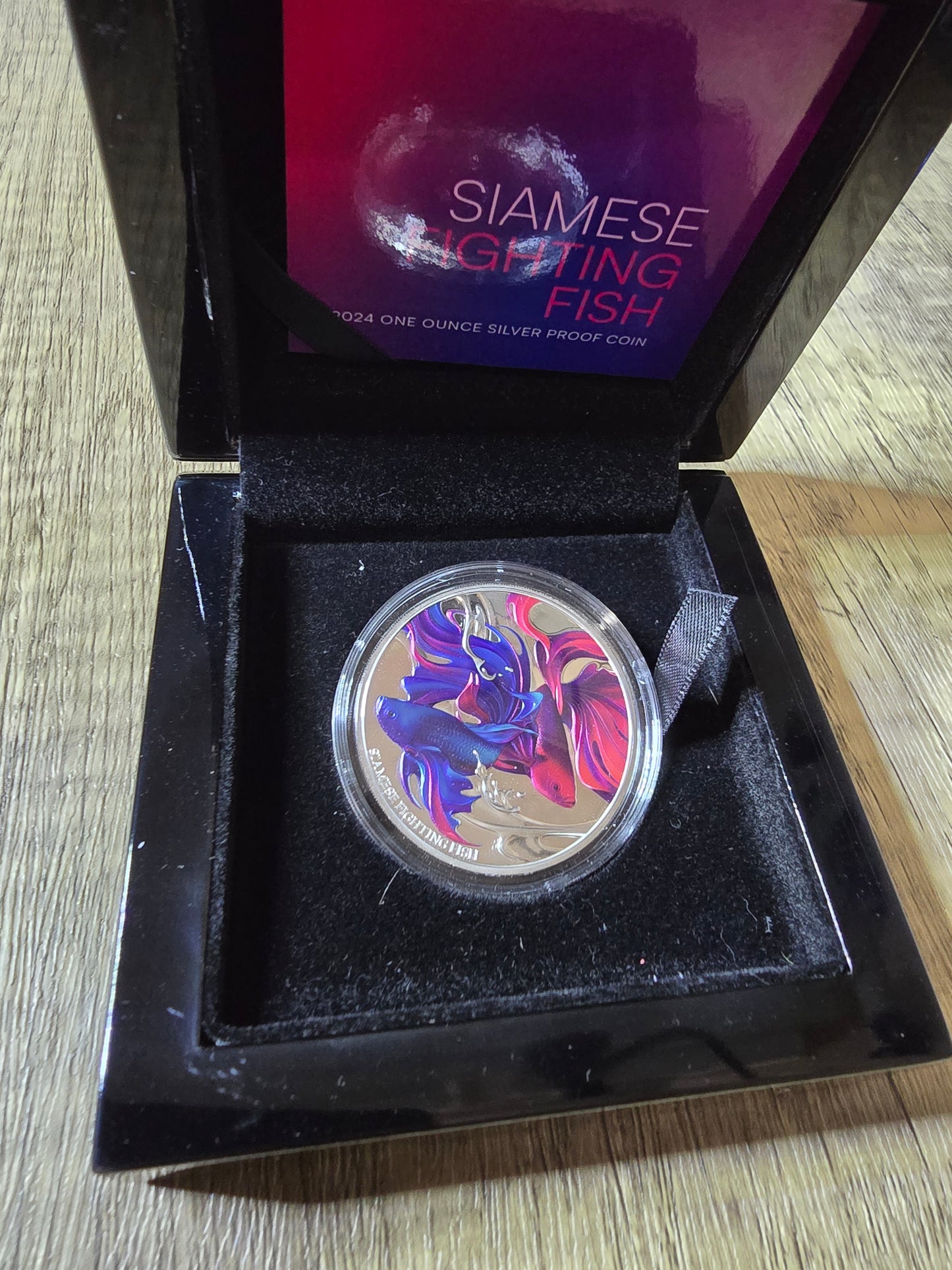 Siamese Fighting Fish coloured proof 1oz 2024