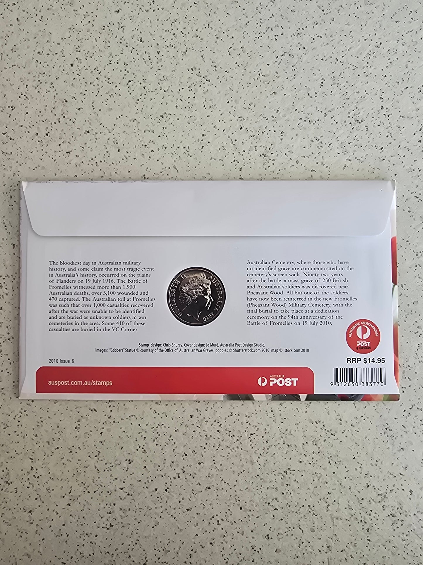 Australia Remembers 20c APTA PNC