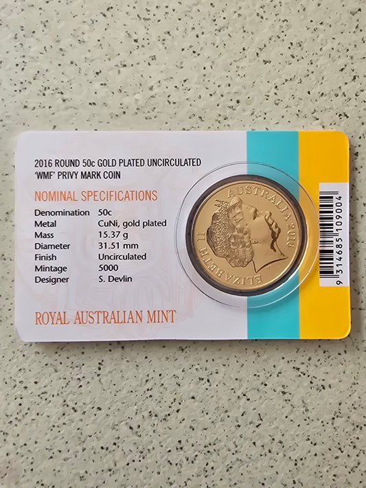 Changeover (WMF Privy Berlin) round 50c special edition 2016 gold plated