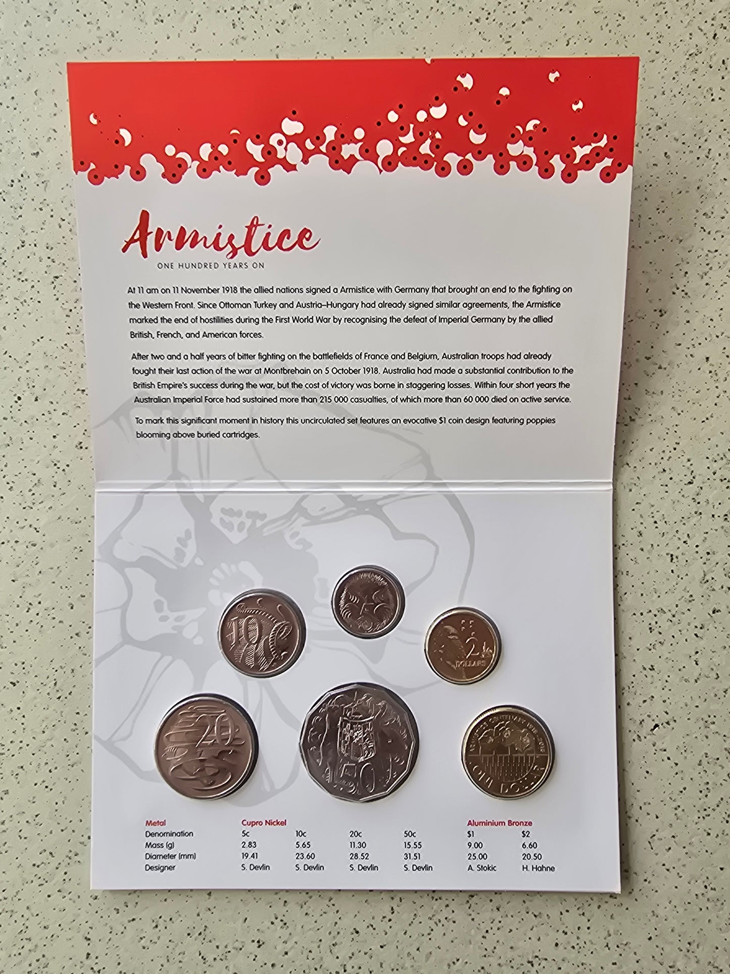 2018 Armistice Mint Set