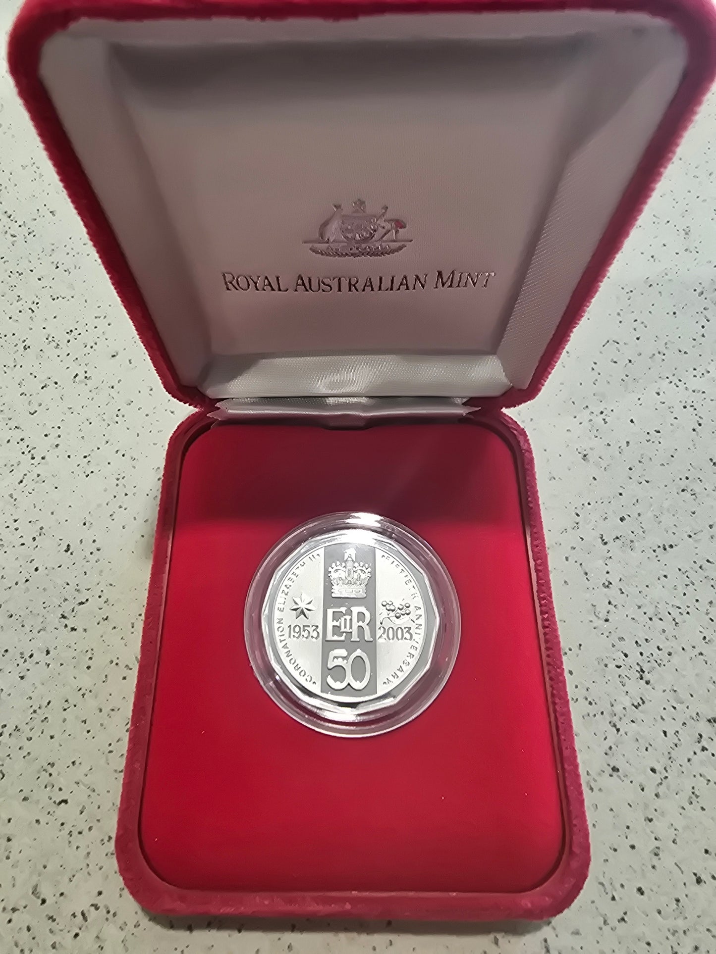 Queens Coronation 50c silver proof 2003