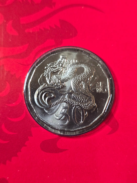 Lunar 50c Card - 2012 Dragon (Tetra-Decagon Series)