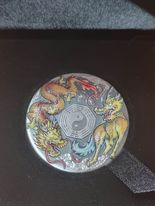 Qilin v Dragon 2oz coloured antique 2022