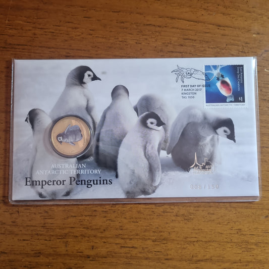 Emperor Penguins AAT Melbourne Stamp & Coin Show $1 PNC