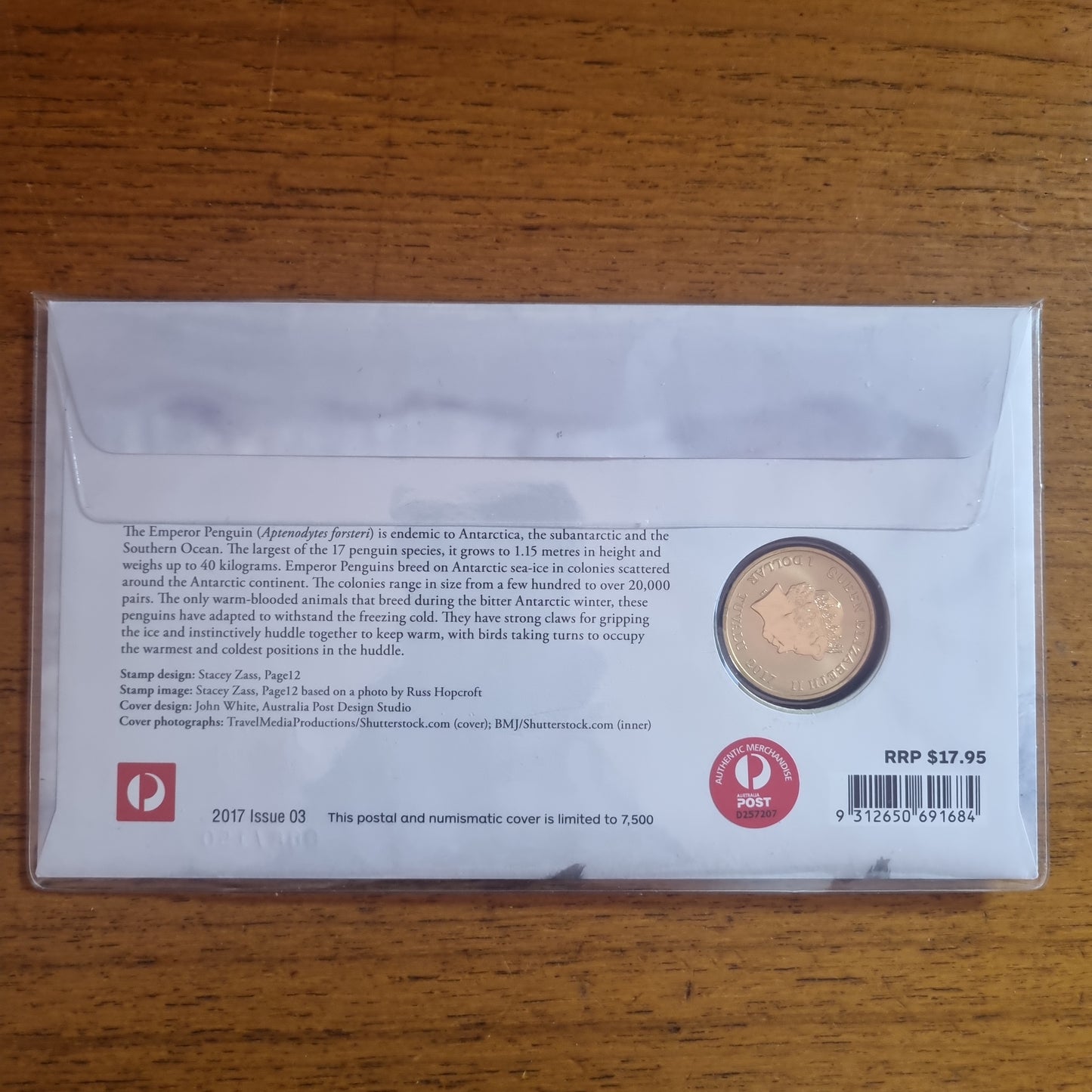Emperor Penguins AAT Melbourne Stamp & Coin Show $1 PNC