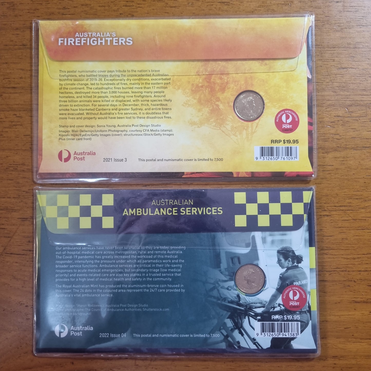 FireFighter / Ambulance $2 PNC Set, supporter - dealers release, Canberra Stamp Show 2022 (ultra low mintage 12/15, match numbered pair, signed by designer A.Stokic)