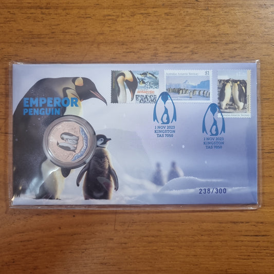 Emperor Penguin coloured 50c Impressions PNC 2023