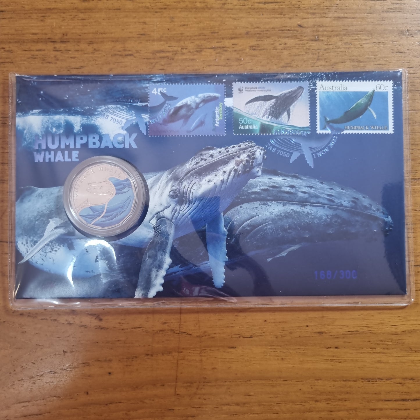 Humpback Whale coloured 50c Impressions PNC 2023