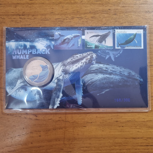 Humpback Whale coloured 50c Impressions PNC 2023