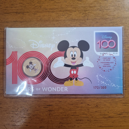 100 years of Disney Mickey Mouse / Minnie Mouse, coloures $1, Impressions 2 PNC Set