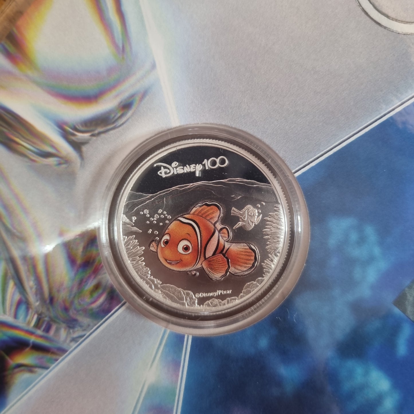 Disney, 100 years of Wonder, Finding Nemo coloured 1/2oz silver Impressions PNC