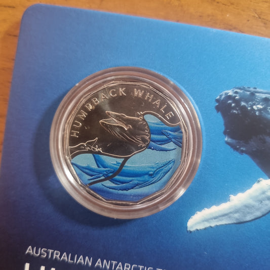 Humpback Whale Coloured AAT 50c 2023