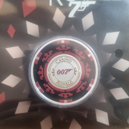 Casino Royale 007 Coloured Poker Chip 1oz card