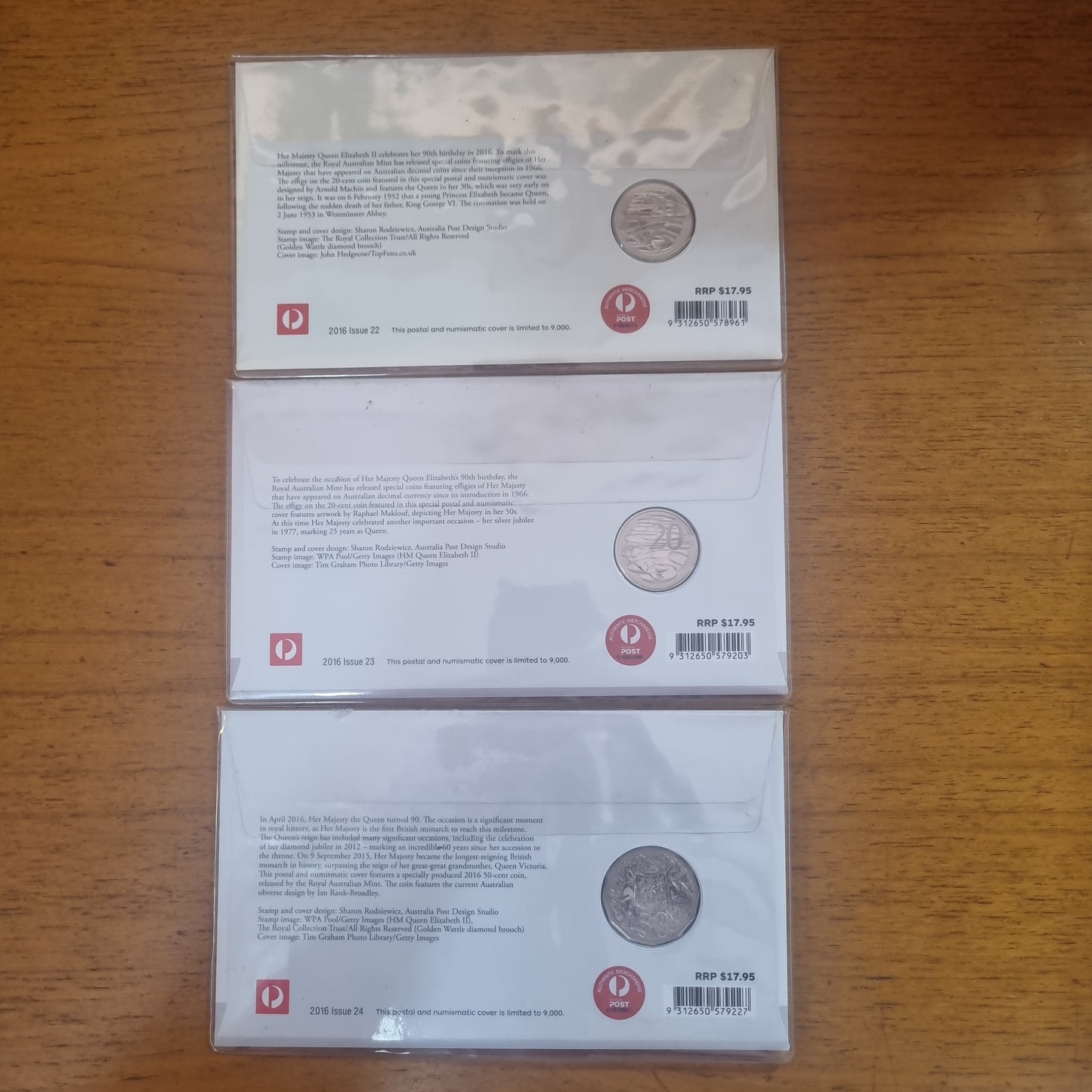 Queen Elizabeth II 90th Birthday PNC Set (3 pncs - 1966/185/1998 effigys)