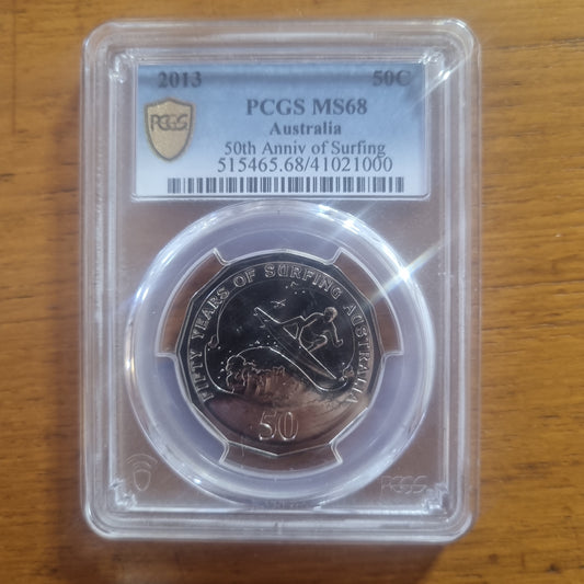 50th Anniversary Surfing 50c MS68, 2013