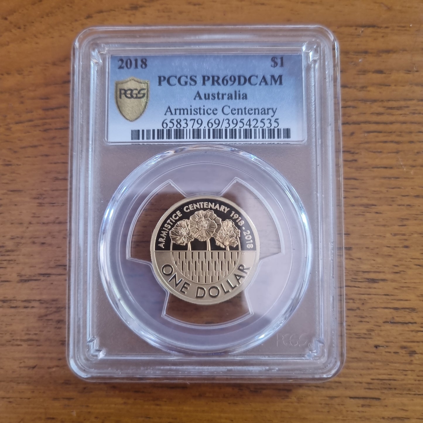 Armistice Centenary $1 proof 2018 PR69DCAM