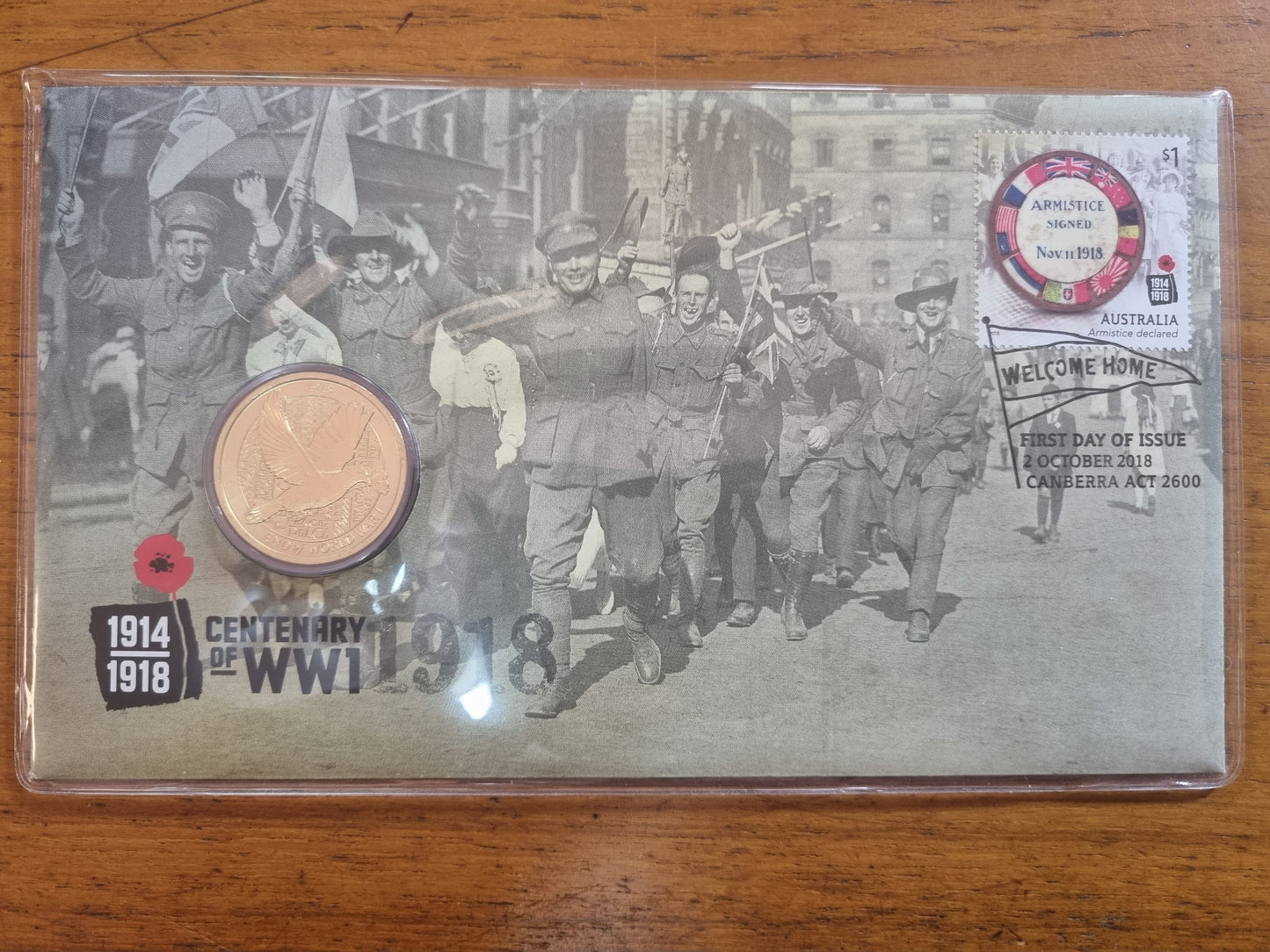 Welcome Home Centenary of WW1 $1 pnc 2018