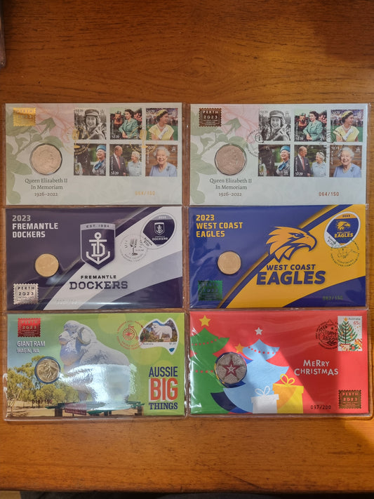 Perth International Stamp Expo 2023 PNC Set (5 auspost + 1 show pnc)