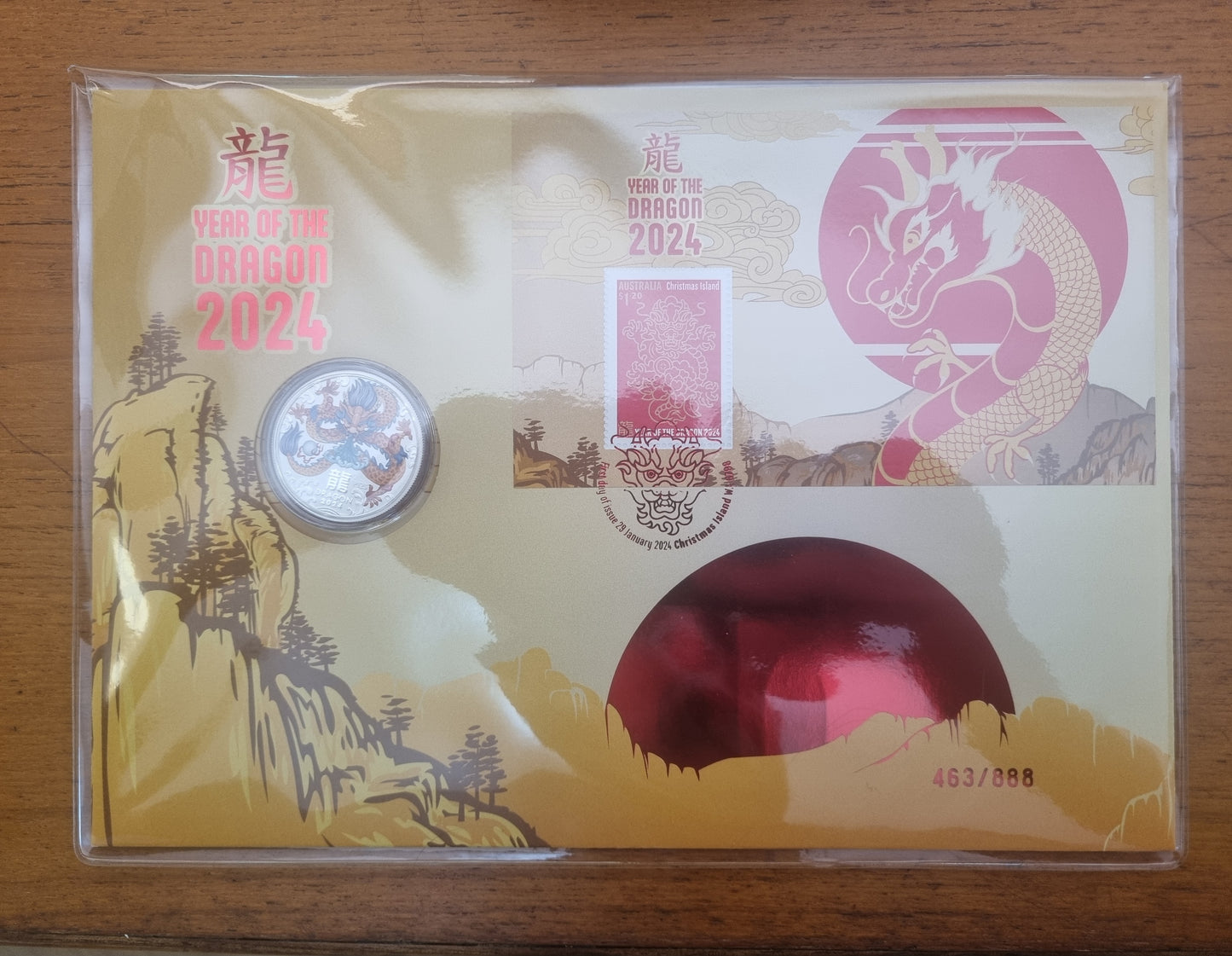 Lunar Dragon Prestige 1/2oz coloured silver 2024 PNC