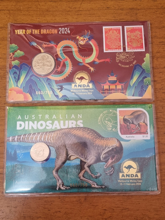 Dragon / Dinosaurs ANDA Overprint PNC Set - Melbourne Show /750 - 2024