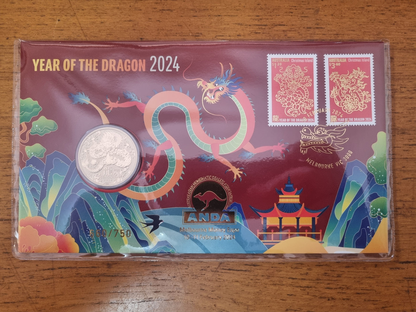 Lunar Dragon / Dinosaur ANDA Overprint PNC Set - Melbourne Show - 2024