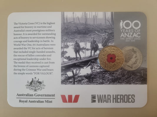 $1 Remembrance Poppy - War Heroes 2015 (card)