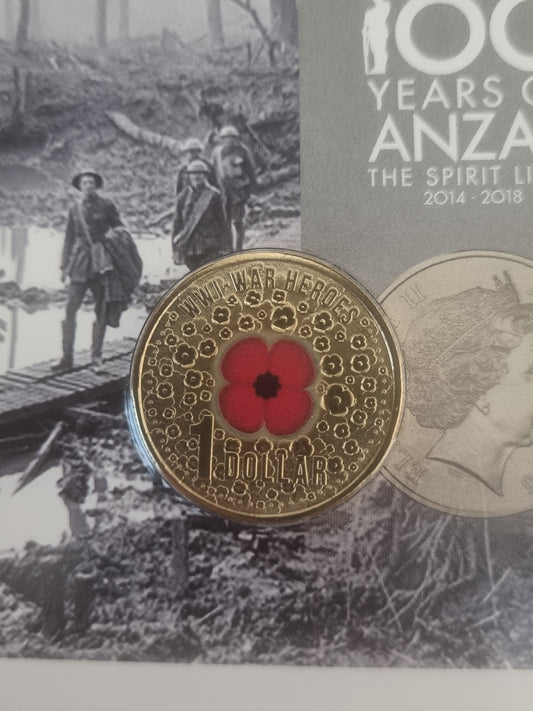 $1 Remembrance Poppy - War Heroes 2015 (card)