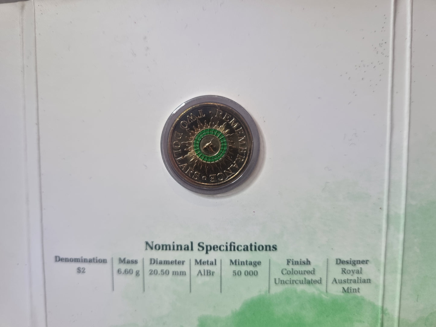 Green Dove Remembrance C-Mint Trifold $2 2014