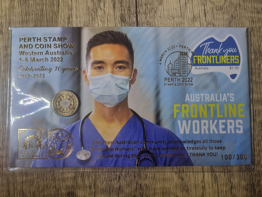 Frontline Workers $2 Perth Stamp and Coin Show OVP 2022