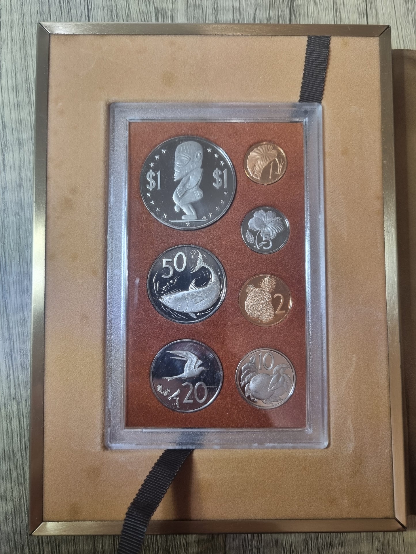 Cook Islands 1974 Proof and Silver Set (Leather Book)