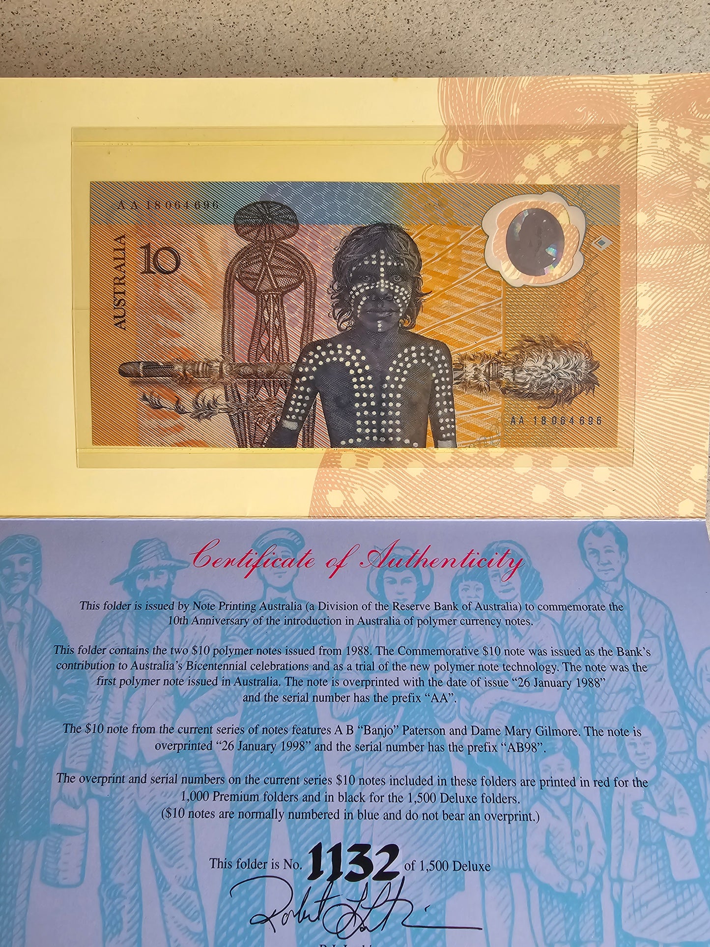 10th Anniversary of Polymer $10 NPA Deluxe Folder 1988-1998