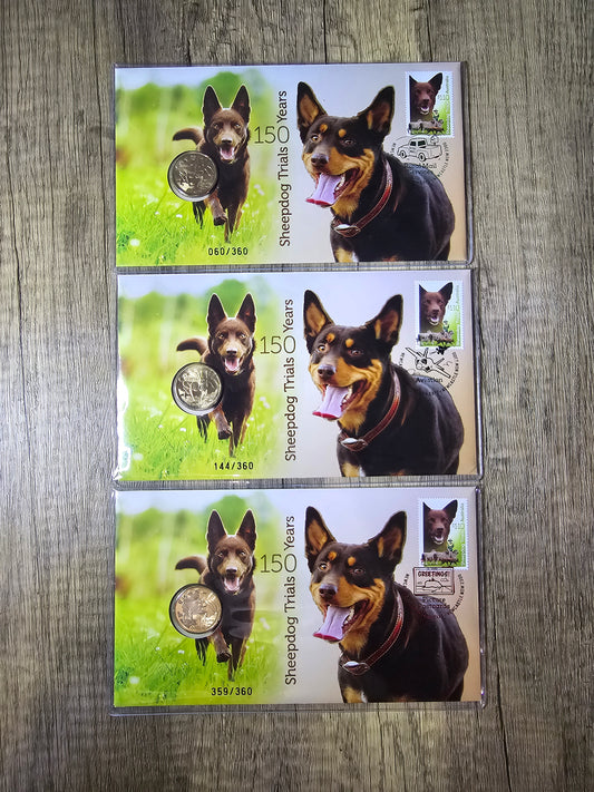 Sheep Dog - Newcastle Stamp & Coin Show 2022 PNCs (3 PNCs)
