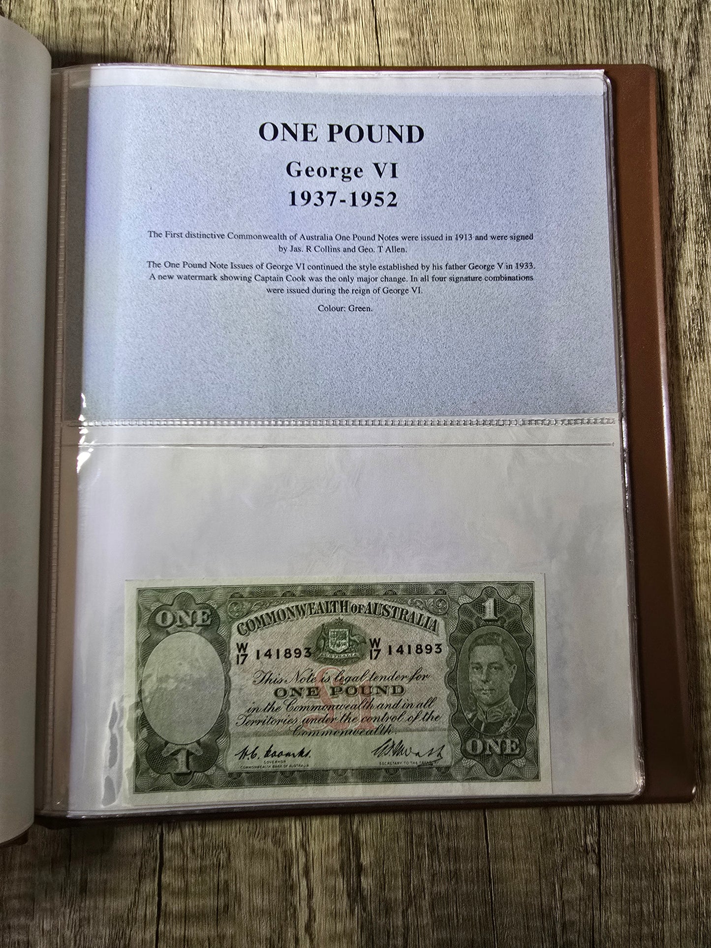 Australian Pre-Decimal Banknote Type-Set (1949-1952) VST Folder Display