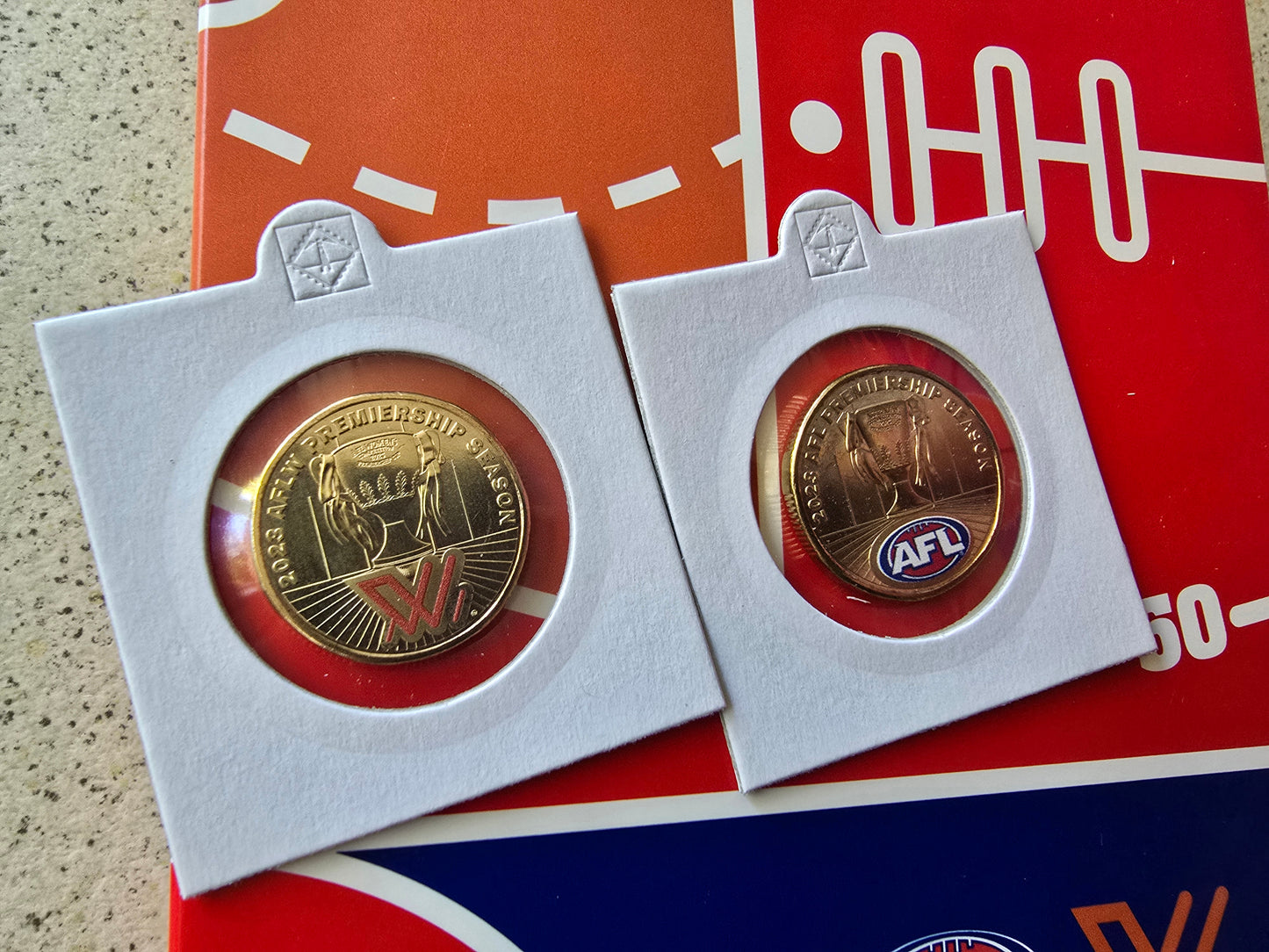 AFL 2023 Coloured Premiership Cup $1 pair