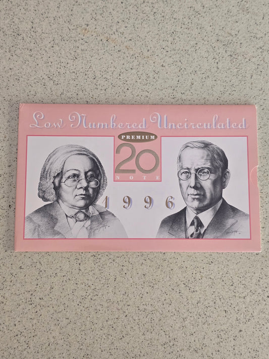 $20 Premium 1996 Red Ink Banknote (low serial)