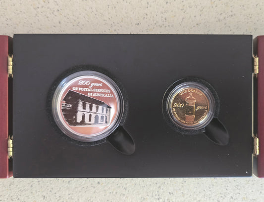 Australia Post - First Post Office/Early Posting Box 1oz Silver Proof  (2 coin set)