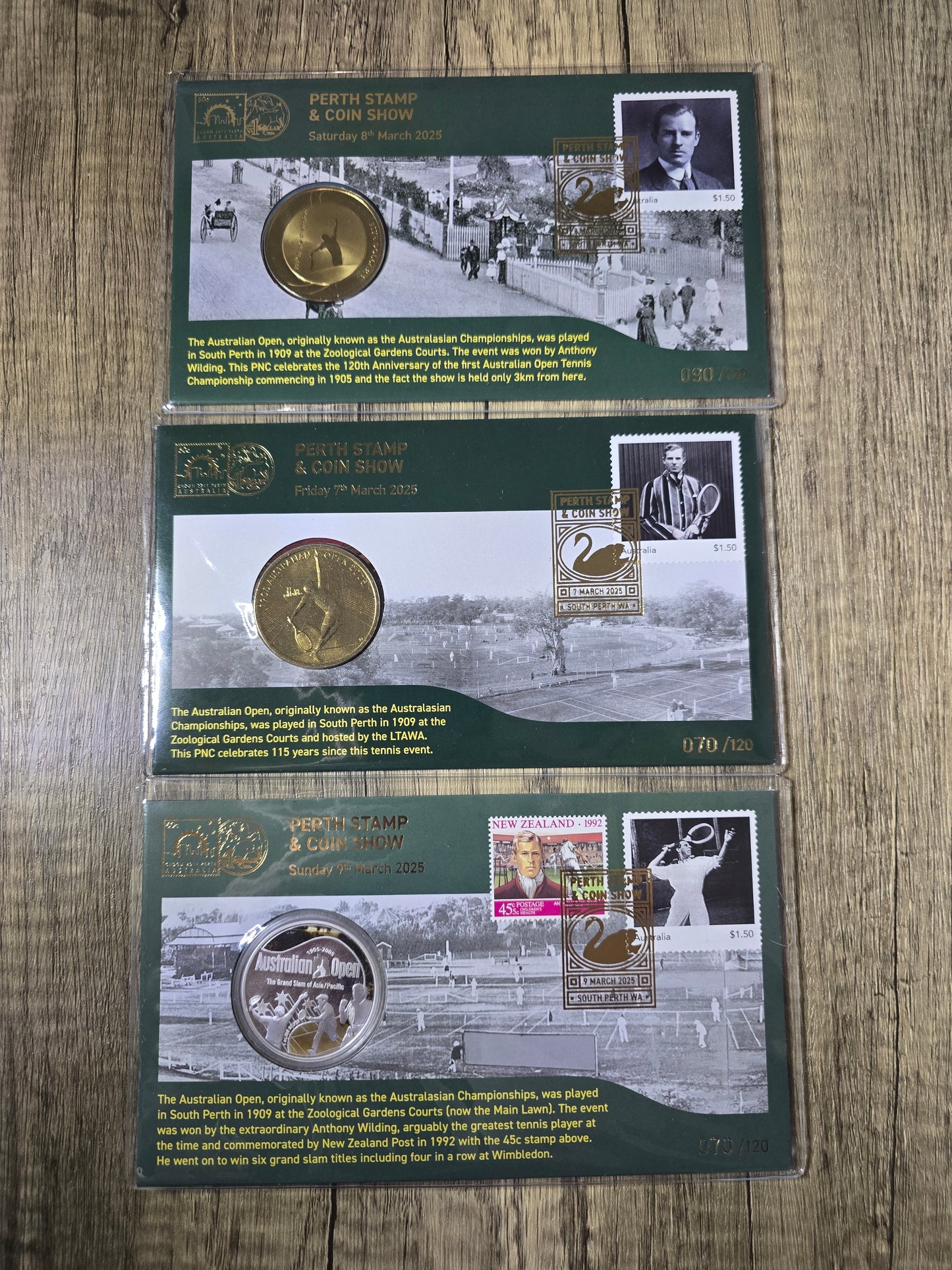 Tennis, Perth Stamp and Coin Show 2025 (3 PNC Set)