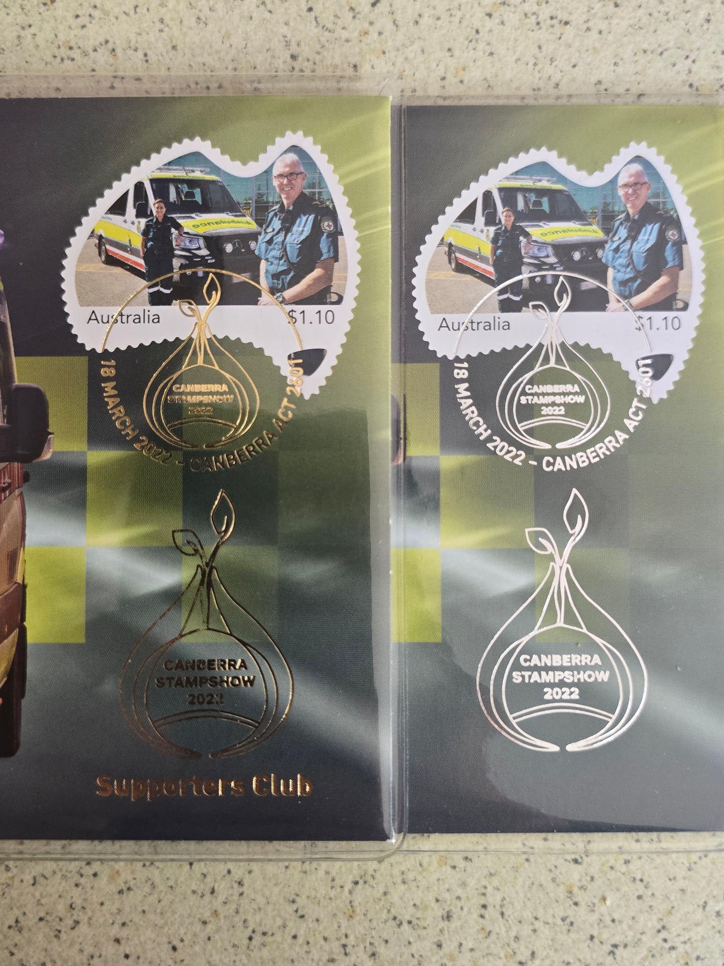 Canberra Coin & Stamp Show Supporters PNC Ambulance Gold/Silver OVP Pair 2022