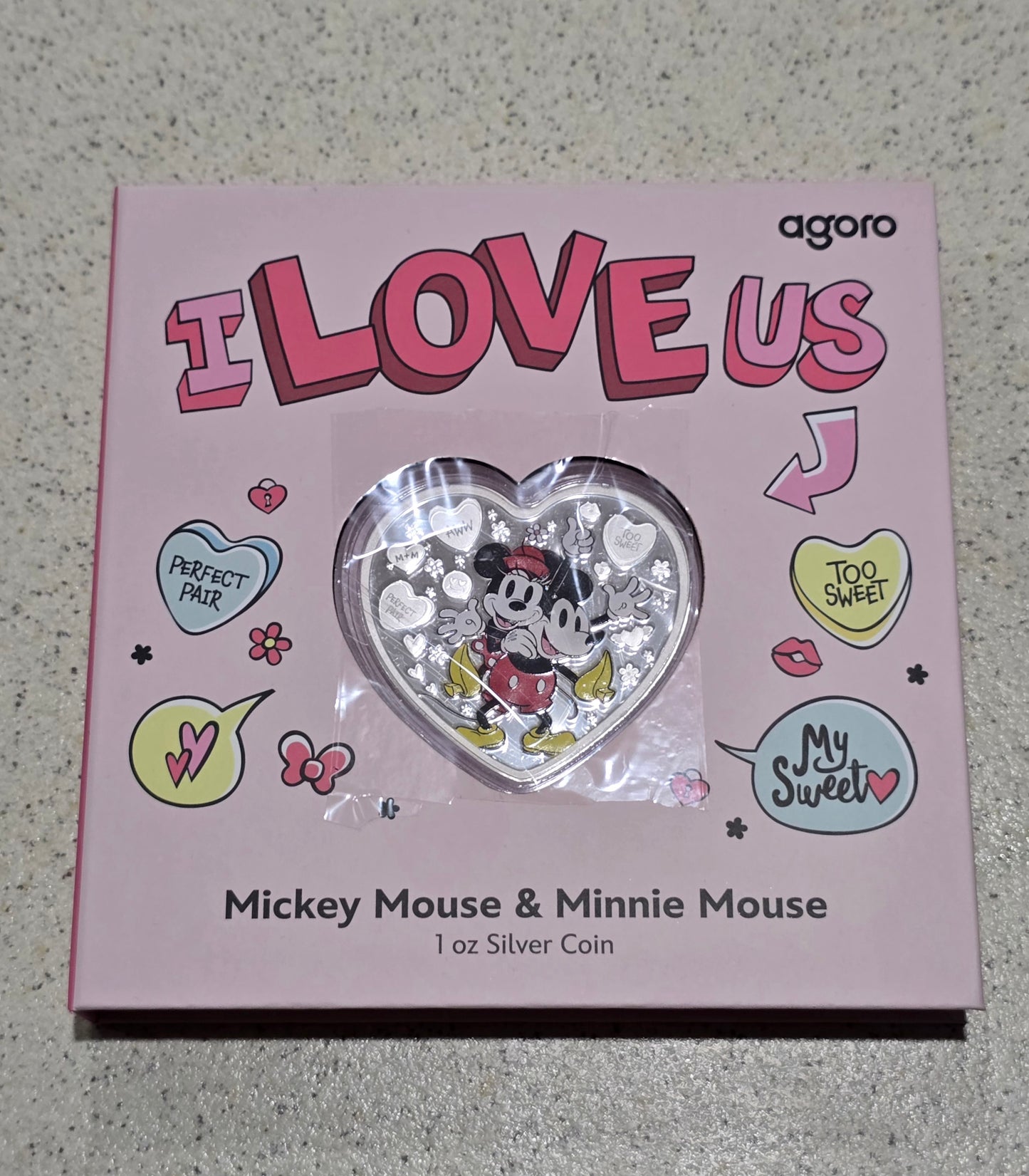 Disney Mickey-Minnie, I Love Us, 1oz NZMint