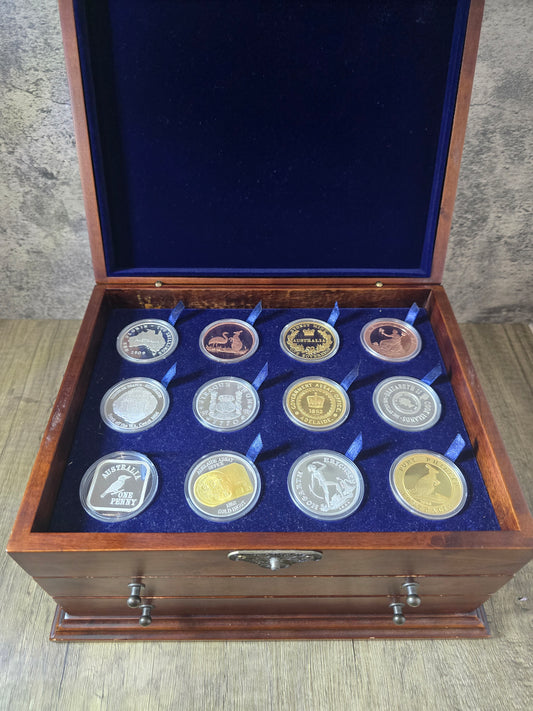 Australian Historical Coinage 12oz barrel silver set (2005-2006) Series I