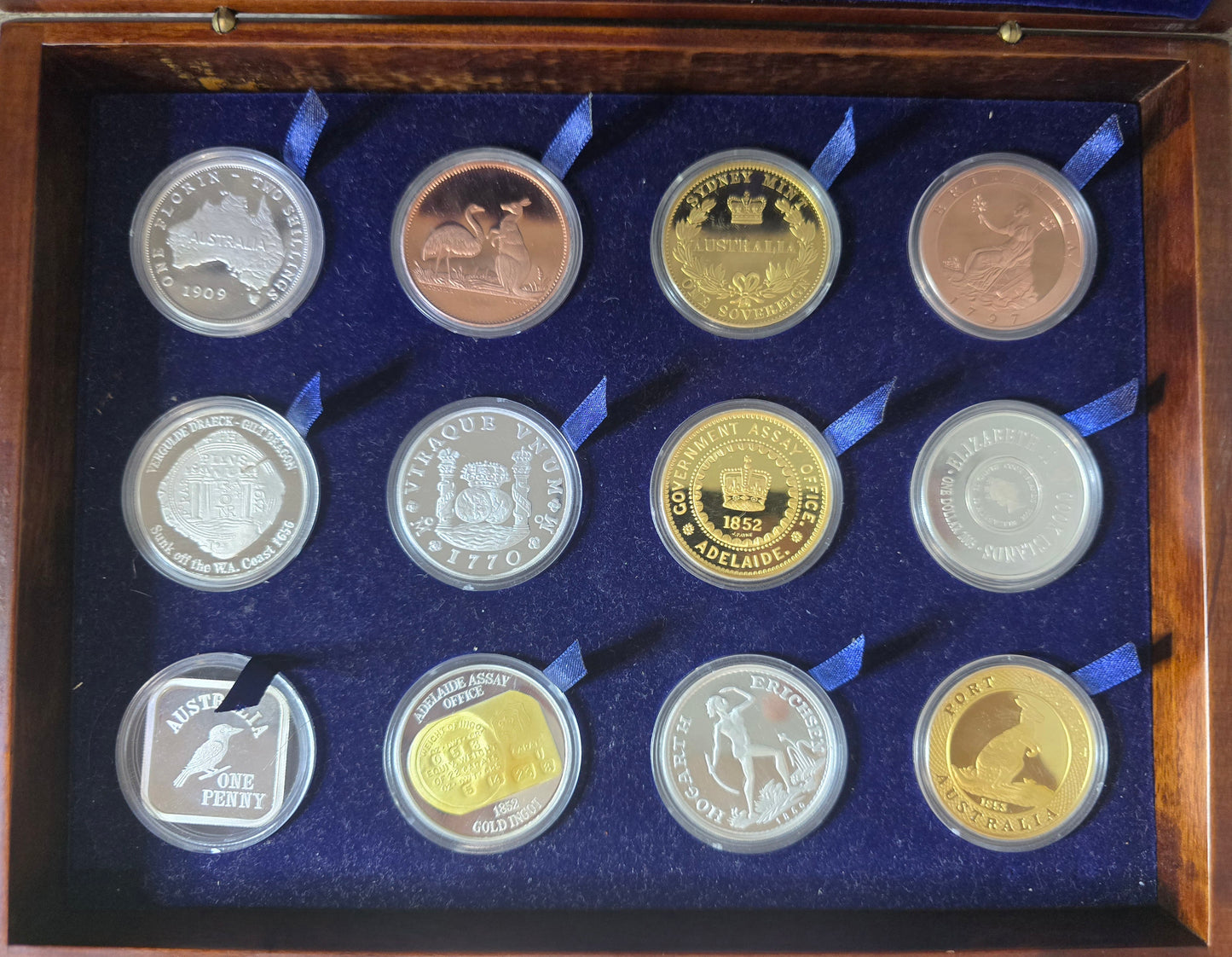 Australian Historical Coinage 12oz barrel silver set (2005-2006) Series I